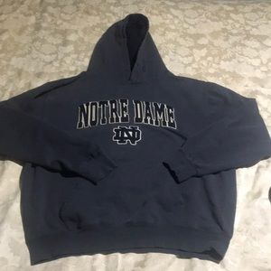 Pre-owned Mens Stadium Athletics Notre Dame Embroidered Hoodie Size Large